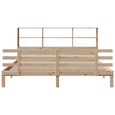 vidaXL Bookcase Bed without Mattress 180x200 cm Super King Solid Wood Pine
