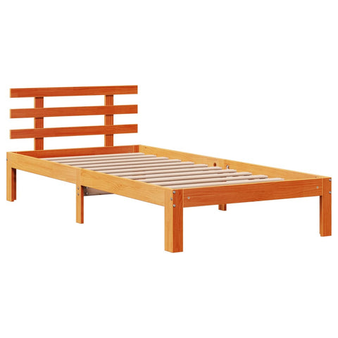 vidaXL Bookcase Bed without Mattress Wax Brown 75x190 cm Small Single Solid Wood Pine