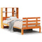 vidaXL Bookcase Bed without Mattress Wax Brown 90x200cm Solid Wood Pine