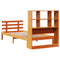 vidaXL Bookcase Bed without Mattress Wax Brown 100x200cm Solid Wood Pine