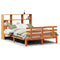 vidaXL Bookcase Bed without Mattress Wax Brown 160x200cm Solid Wood Pine