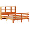 vidaXL Bookcase Bed without Mattress Wax Brown 160x200cm Solid Wood Pine