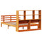 vidaXL Bookcase Bed without Mattress Wax Brown 160x200cm Solid Wood Pine