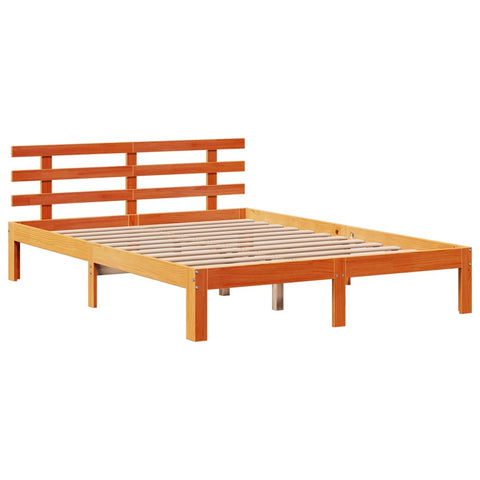 vidaXL Bookcase Bed without Mattress Wax Brown 160x200cm Solid Wood Pine