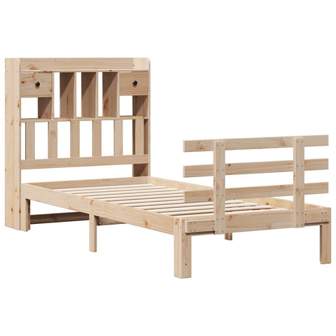 vidaXL Bookcase Bed without Mattress 75x190 cm Small Single Solid Wood Pine