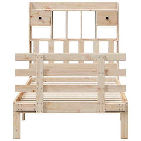 vidaXL Bookcase Bed without Mattress 75x190 cm Small Single Solid Wood Pine