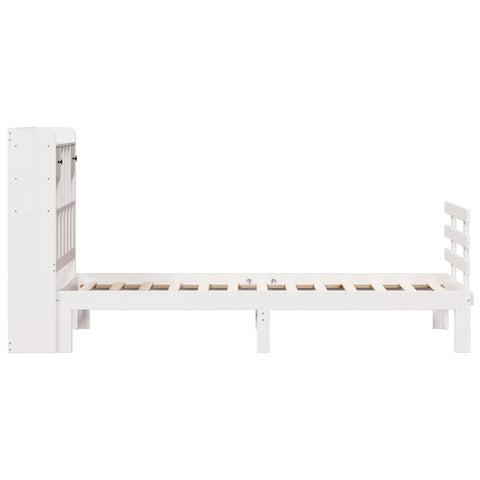 vidaXL Bookcase Bed without Mattress White 75x190 cm Small Single Solid Wood Pine
