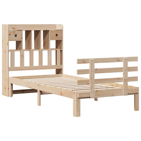 vidaXL Bookcase Bed without Mattress 90x190 cm Single Solid Wood Pine