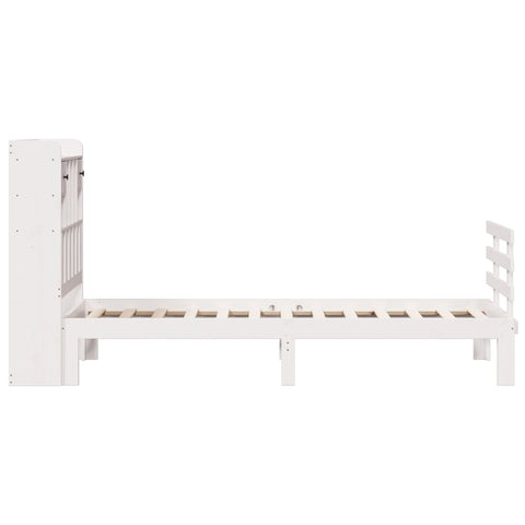 vidaXL Bookcase Bed without Mattress White 90x190 cm Single Solid Wood Pine