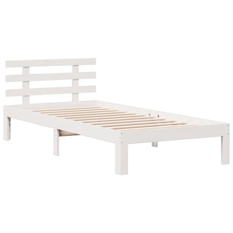 vidaXL Bookcase Bed without Mattress White 90x190 cm Single Solid Wood Pine