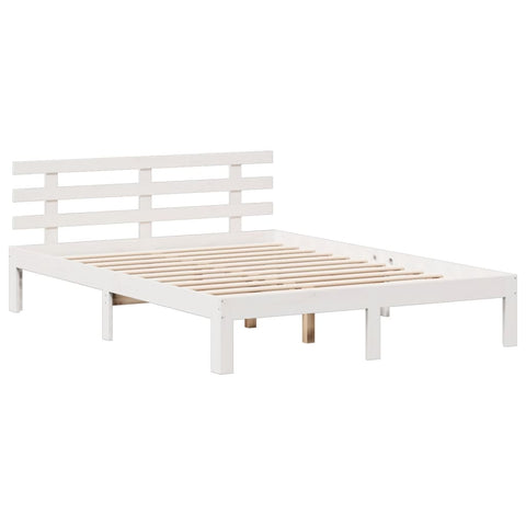 vidaXL Bookcase Bed without Mattress White 140x190 cm Solid Wood Pine