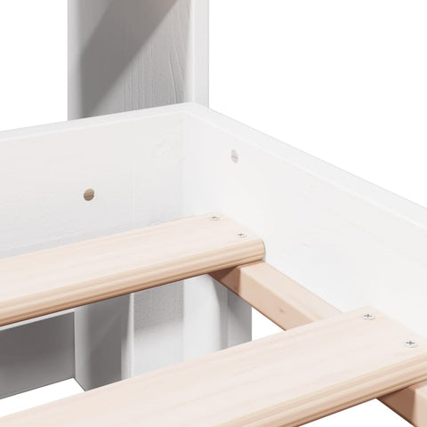 vidaXL Bookcase Bed without Mattress White 140x190 cm Solid Wood Pine