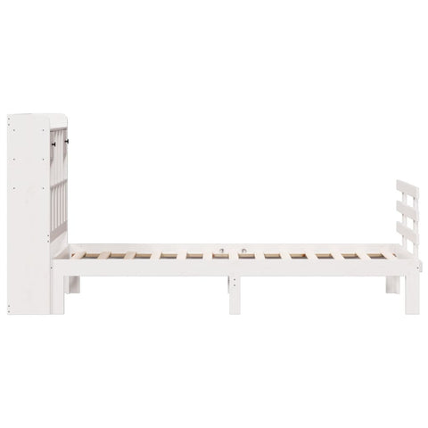 vidaXL Bookcase Bed without Mattress White 90x200cm Solid Wood Pine