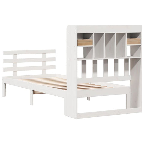 vidaXL Bookcase Bed without Mattress White 90x200cm Solid Wood Pine