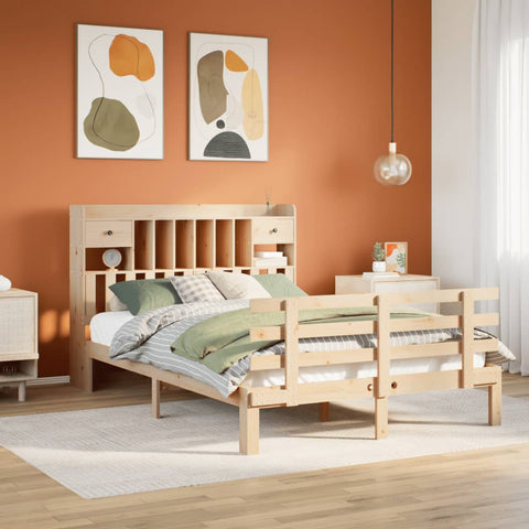 vidaXL Bookcase Bed without Mattress 140x200 cm Solid Wood Pine