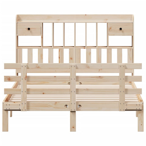 vidaXL Bookcase Bed without Mattress 150x200 cm King Solid Wood Pine