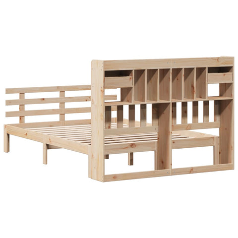 vidaXL Bookcase Bed without Mattress 150x200 cm King Solid Wood Pine