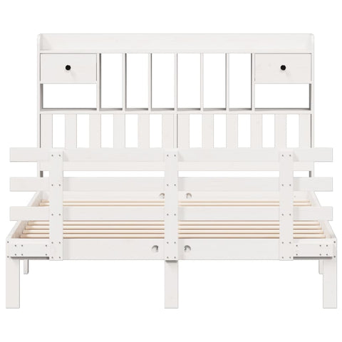 vidaXL Bookcase Bed without Mattress White 160x200 cm Solid Wood Pine