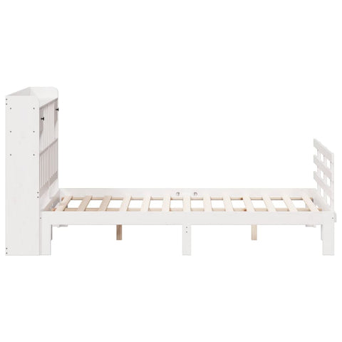 vidaXL Bookcase Bed without Mattress White 160x200 cm Solid Wood Pine