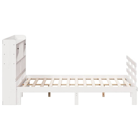 vidaXL Bookcase Bed without Mattress White 180x200 cm Super King Solid Wood Pine