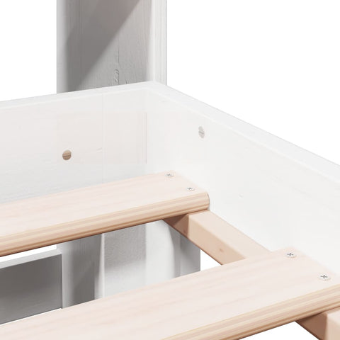 vidaXL Bookcase Bed without Mattress White 180x200 cm Super King Solid Wood Pine