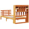 vidaXL Bookcase Bed without Mattress Wax Brown 75x190 cm Small Single Solid Wood Pine