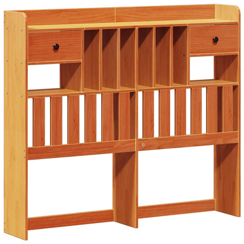 vidaXL Bookcase Bed without Mattress Wax Brown 135x190 cm Double Solid Wood Pine