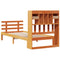 vidaXL Bookcase Bed without Mattress Wax Brown 100x200cm Solid Wood Pine
