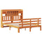 vidaXL Bookcase Bed without Mattress Wax Brown 150x200 cm King Solid Wood Pine