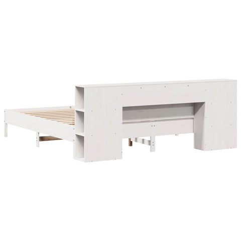 vidaXL Bookcase Bed without Mattress White 200x200 cm Solid Wood Pine