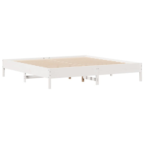 vidaXL Bookcase Bed without Mattress White 200x200 cm Solid Wood Pine