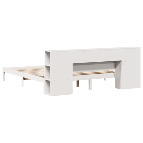 vidaXL Bookcase Bed without Mattress White 180x200 cm Super King Solid Wood Pine