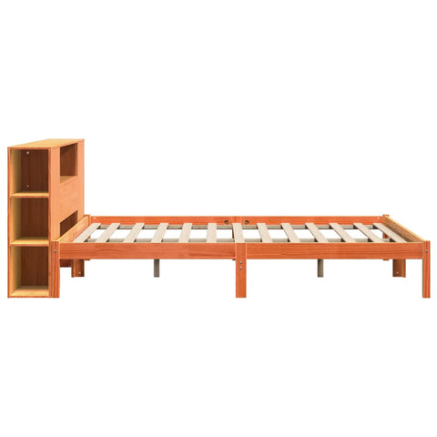 vidaXL Bookcase Bed without Mattress Wax Brown 180x200 cm Super King Solid Wood Pine