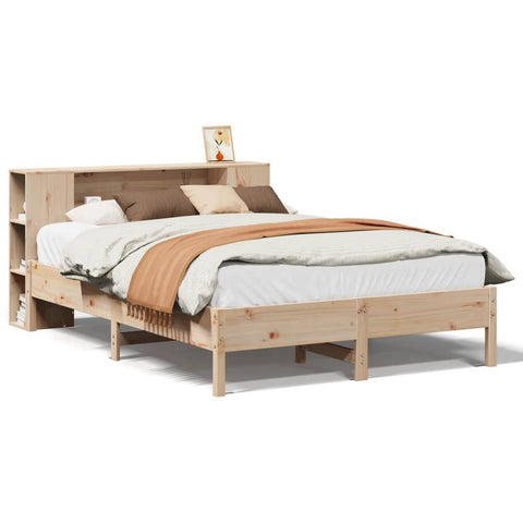 vidaXL Bookcase Bed without Mattress 140x200 cm Solid Wood Pine