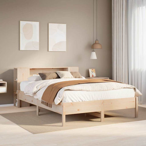 vidaXL Bookcase Bed without Mattress 140x190 cm Solid Wood Pine