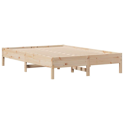vidaXL Bookcase Bed without Mattress 135x190 cm Double Solid Wood Pine