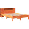 vidaXL Bookcase Bed without Mattress Wax Brown 135x190 cm Double Solid Wood Pine