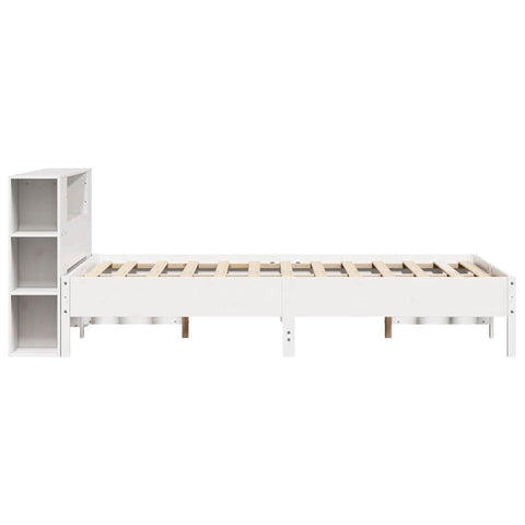 vidaXL Bookcase Bed without Mattress White 120x190 cm Small Double Solid Wood Pine