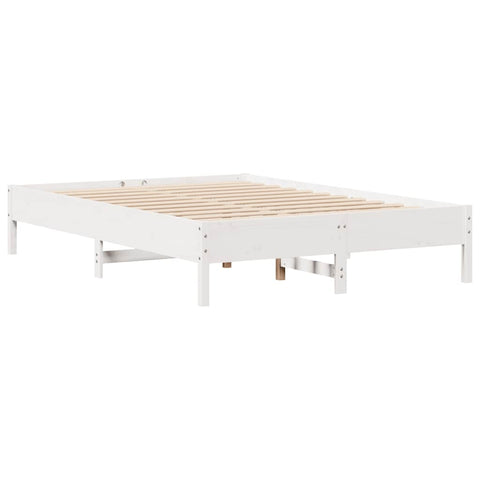 vidaXL Bookcase Bed without Mattress White 120x190 cm Small Double Solid Wood Pine