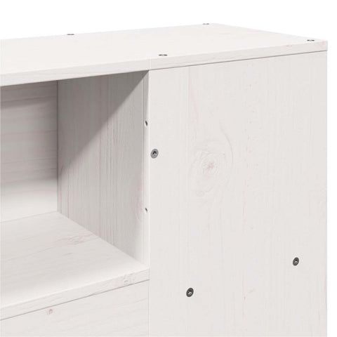 vidaXL Bookcase Bed without Mattress White 120x190 cm Small Double Solid Wood Pine