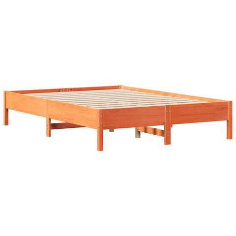 vidaXL Bookcase Bed without Mattress Wax Brown 120x190 cm Small Double Solid Wood Pine