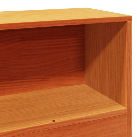 vidaXL Bookcase Bed without Mattress Wax Brown 100x200cm Solid Wood Pine