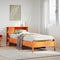 vidaXL Bookcase Bed without Mattress Wax Brown 100x200cm Solid Wood Pine