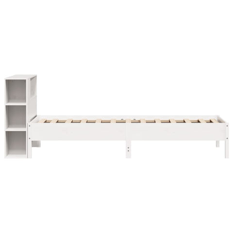 vidaXL Bookcase Bed without Mattress White 90x190 cm Single Solid Wood Pine