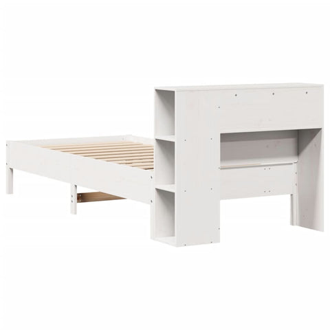 vidaXL Bookcase Bed without Mattress White 90x190 cm Single Solid Wood Pine