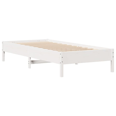 vidaXL Bookcase Bed without Mattress White 75x190 cm Small Single Solid Wood Pine