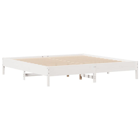 vidaXL Bookcase Bed without Mattress White 180x200 cm Super King Solid Wood Pine