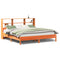 vidaXL Bookcase Bed without Mattress Wax Brown 180x200 cm Super King Solid Wood Pine