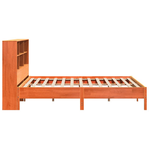 vidaXL Bookcase Bed without Mattress Wax Brown 180x200 cm Super King Solid Wood Pine