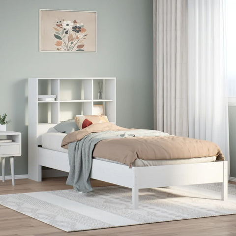 vidaXL Bookcase Bed without Mattress White 90x200 cm Solid Wood Pine